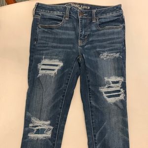 Dark Ripped American Eagle Jeans